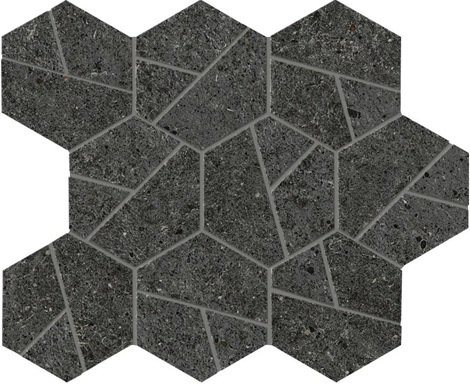 Мозаика Boost Stone Tarmac Mosaico Hex