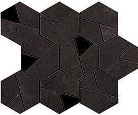 Мозаика Boost Tarmac Mosaico Hex Black