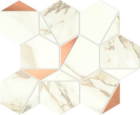 Декор Marvel Shine Calacatta Imperiale Gold Hex Shiny 25,1x29