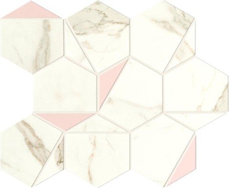 Декор Marvel Shine Calacatta Prestigio Rose Hex Silk 25,1x29
