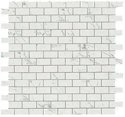 Мозаика Marvel Stone Carrara Pure Mosaico Lappato Burattato 1,7x3,5