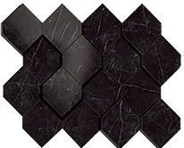 Мозаика Marvel Stone Nero Marquina Mosaico Esagono 3D