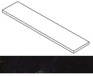 Ступень Empire Calacatta Black угловая правая 33x60