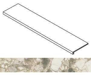Ступень Forte dei Marmi Ceppo Apuano Cream Matt фронтальная 33x80