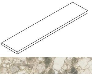 Ступень Forte dei Marmi Ceppo Apuano Cream Matt угловая левая 33x160