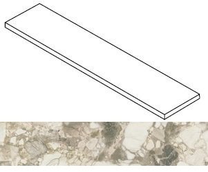 Ступень Forte dei Marmi Ceppo Apuano Cream Matt угловая правая 33x160