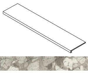 Ступень Forte dei Marmi Ceppo Apuano Pearl Matt фронтальная 33x160