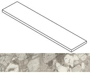 Ступень Forte dei Marmi Ceppo Apuano Pearl Matt угловая правая 33x80