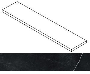 Ступень Forte dei Marmi Elegant Black Matt угловая правая 33x160