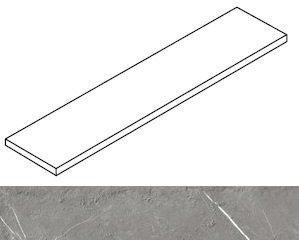 Ступень Forte dei Marmi Elegant Grey Matt угловая левая 33x160