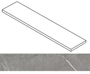 Ступень Forte dei Marmi Elegant Grey Matt угловая правая 33x160