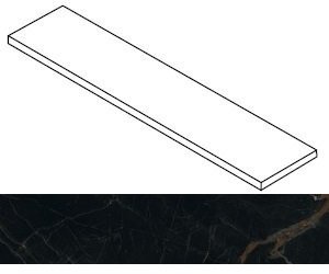 Ступень Forte dei Marmi Ombra di Caravaggio Cerato угловая правая 33x120