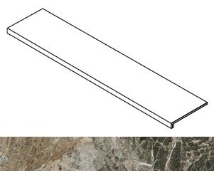 Ступень Forte dei Marmi Quark Breccia di Caravaggio matte фронтальная 33x80