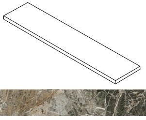 Ступень Forte dei Marmi Quark Breccia di Caravaggio matte угловая правая 33x80