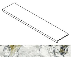 Ступень Forte dei Marmi Quark Ceppo Apuano Forest matte фронтальная 33x160