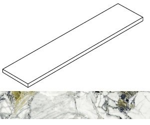 Ступень Forte dei Marmi Quark Ceppo Apuano Forest matte угловая левая 33x160
