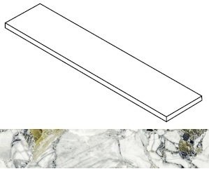 Ступень Forte dei Marmi Quark Ceppo Apuano Forest matte угловая правая 33x160