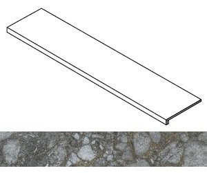 Ступень Forte dei Marmi Quark Ceppo Apuano Quartz matte фронтальная 33x80