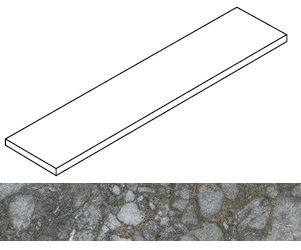 Ступень Forte dei Marmi Quark Ceppo Apuano Quartz matte угловая левая 33x80