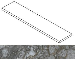 Ступень Forte dei Marmi Quark Ceppo Apuano Quartz matte угловая правая 33x160