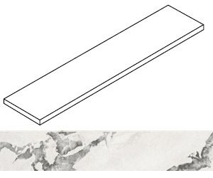 Ступень Forte dei Marmi Quark Oyster White cerato угловая левая 33x120