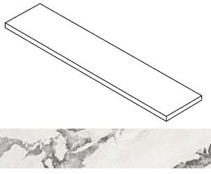 Ступень Forte dei Marmi Quark Oyster White cerato угловая правая 33x120