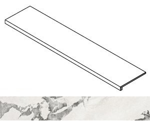 Ступень Forte dei Marmi Quark Oyster White matte фронтальная 33x160