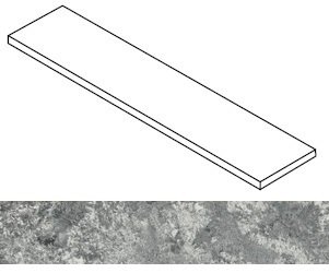 Ступень Forte dei Marmi Quark Persian Grey matte угловая правая 33x120