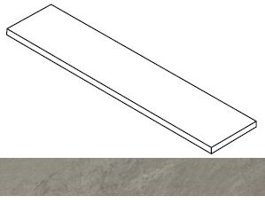 Ступень Forte dei Marmi Rock Venaria Grey угловая правая 33x120
