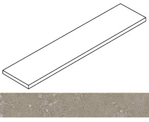 Ступень Rinascente Fusion Agglomerate Dark угловая левая 33x120