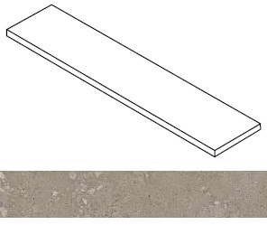 Ступень Rinascente Fusion Agglomerate Dark угловая правая 33x120