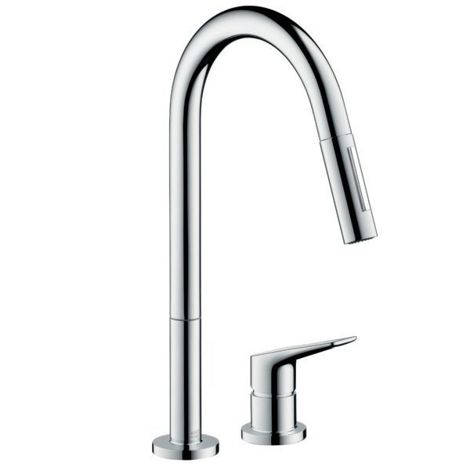 Axor Citterio M Смеситель для кухни на 2 отверстия с выдвижным изливом 34822000 фото 1