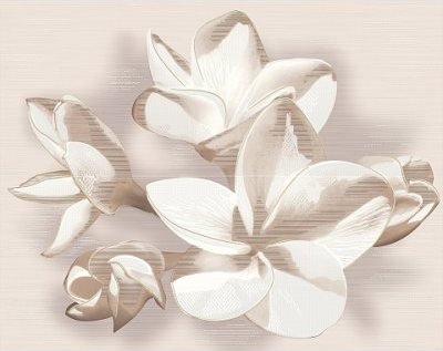 Панно Amati Plumeria Beige из 2-х плиток 40,2x50,5