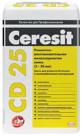 CD 25 Мелкозернистая ремонтно-восстановительная смесь для бетона (5-30 мм) (25 кг)