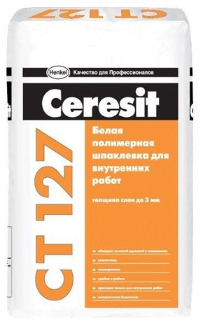 CT 127 Белая финишная полимерная шпатлевка для внутренних работ 25 кг