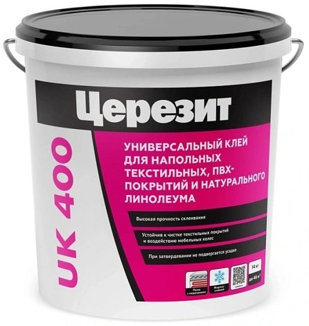 Клей UK 400 Универсальный водно-дисперсионный для текстильных и ПВХ покрытий (14 кг)