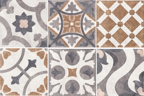 Керамогранит Carpet орнамент многоцветный рельеф 29,8x29,8