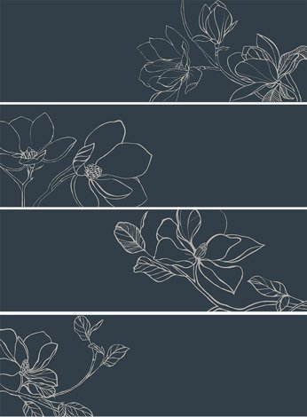 Панно Ekzotic bloom (из 4-х плиток) 90x120