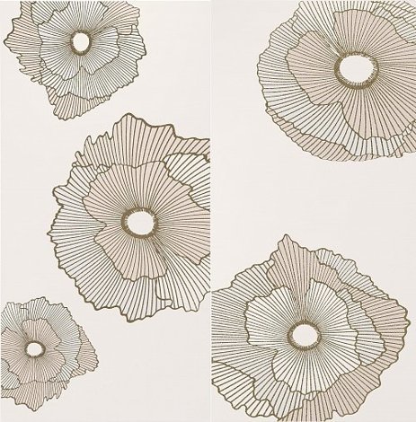 Панно Mono Golden flowers (из 2-х плиток) 60x60