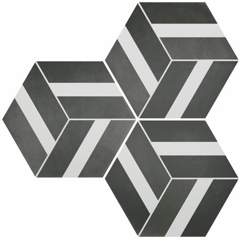 Керамогранит SIX Cementine Bari Black 23x27