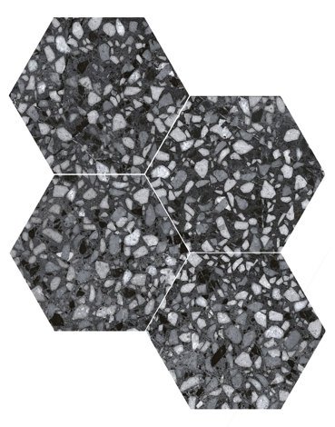 Керамогранит SIX Terazzo Black 23x27