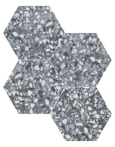 Керамогранит SIX Terazzo Blue 23x27