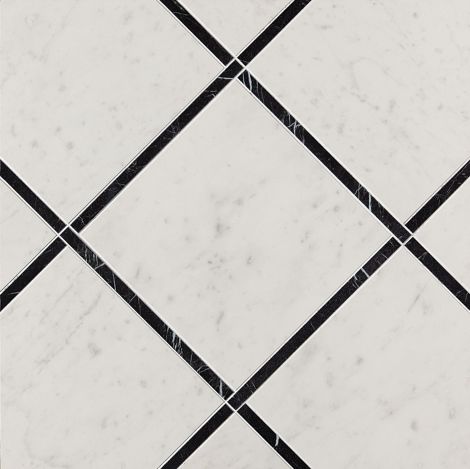 Декор Roma Diamond Incroci Carrara Nero Reale Inserto 60x60