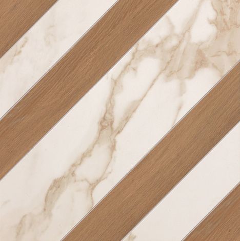 Декор Roma Diamond Righe Calacatta Bark Avana Inserto 60x60