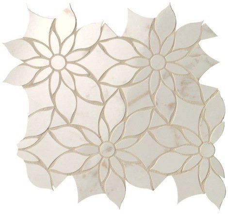 Мозаика Roma Gold Calacatta Delicato Daisy Slash Mosaico