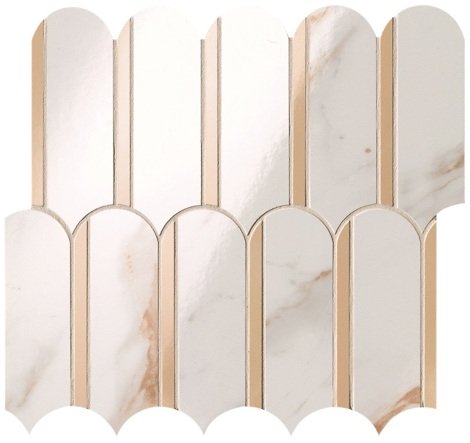 Мозаика Roma Gold Calacatta Oro/Onice Miele Mosaico Archs