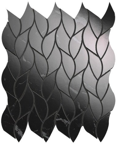 Мозаика Roma Gold Nero Elegante Leaves Mosaico Brillante