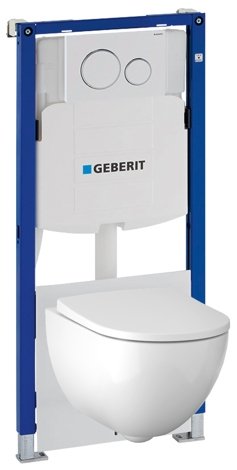 Geberit Acanto Комплект подвесного безободкового унитаза с инсталляцией Sigma и сиденьем Slim плавное опускание, клавишей Sigma 20 белый фото 1