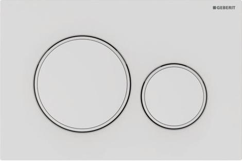 Geberit Sigma 20 Двойная кнопка слива (белый матовый лак, декоративные кольца белый)