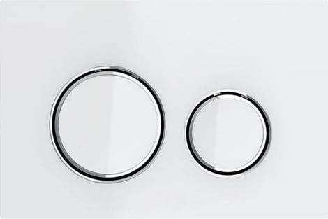 Geberit Sigma 21 Двойная кнопка слива (белый, декоративные кольца хромированный)